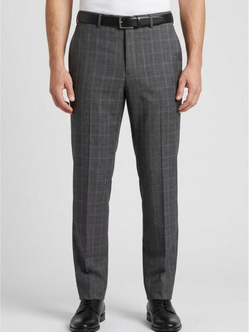 Joseph Abboud Dress Pants Grey Men's Size 38 L 100% Wool Made in Canada